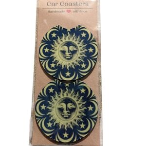 Car Coaster Set - Celestial Sun - Handmade
